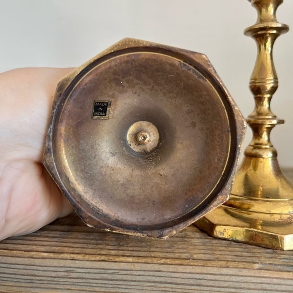 Solid brass candlesticks set of 2 - Picture 7 of 7